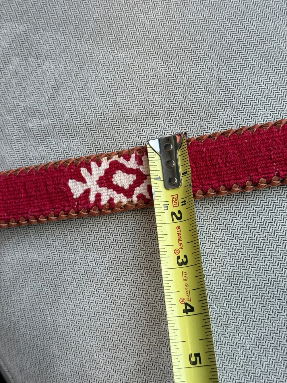 Arloom Red Embroidered Leather-Trim Women’s Belt NEW ROUND TOP TX